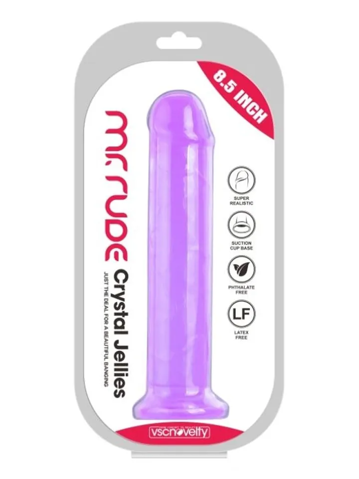 Realistischer Penis Crystal Jellies Lila 21,6 cm - Dildo 3 [full]