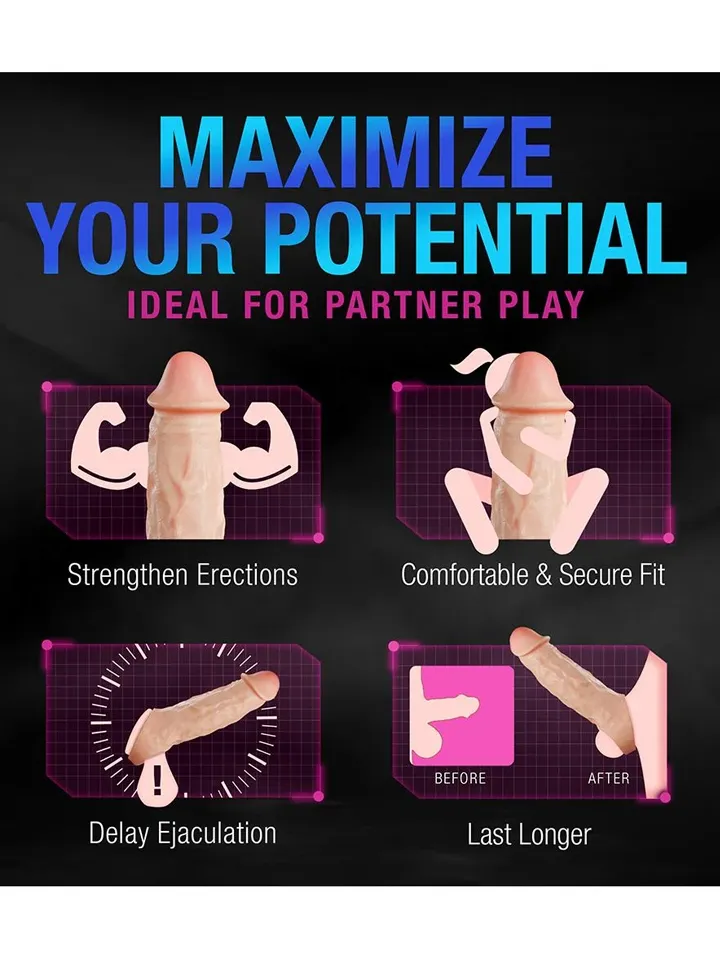 Realistischer Penis Extender Sleeve 23,5 cm - Penisverlängerung/Penishülle 2