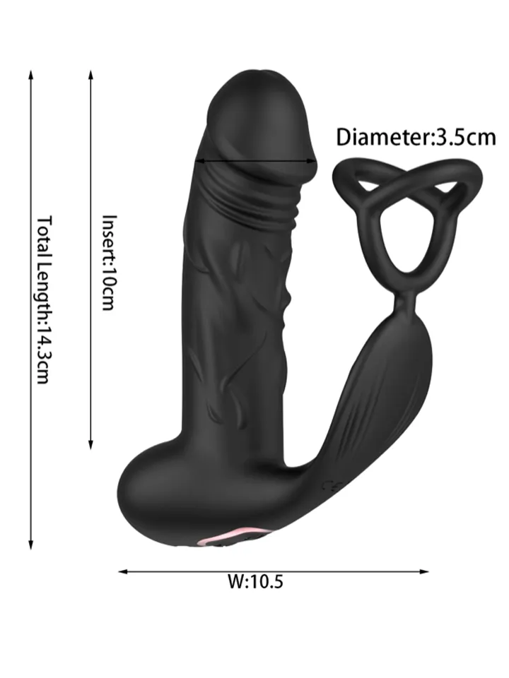 Rechargeable Vibrating Prostate Massager - Prostatavibrator mit Penisring 4