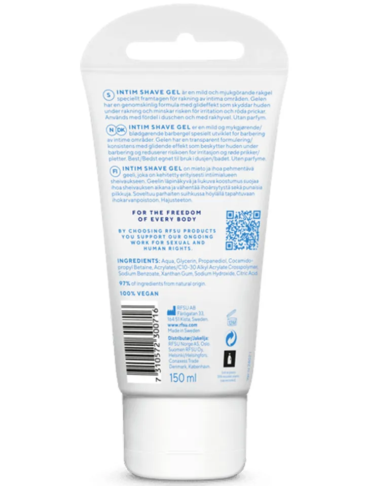 RFSU Intim Shave Gel 150 ml - Intimrasur 2
