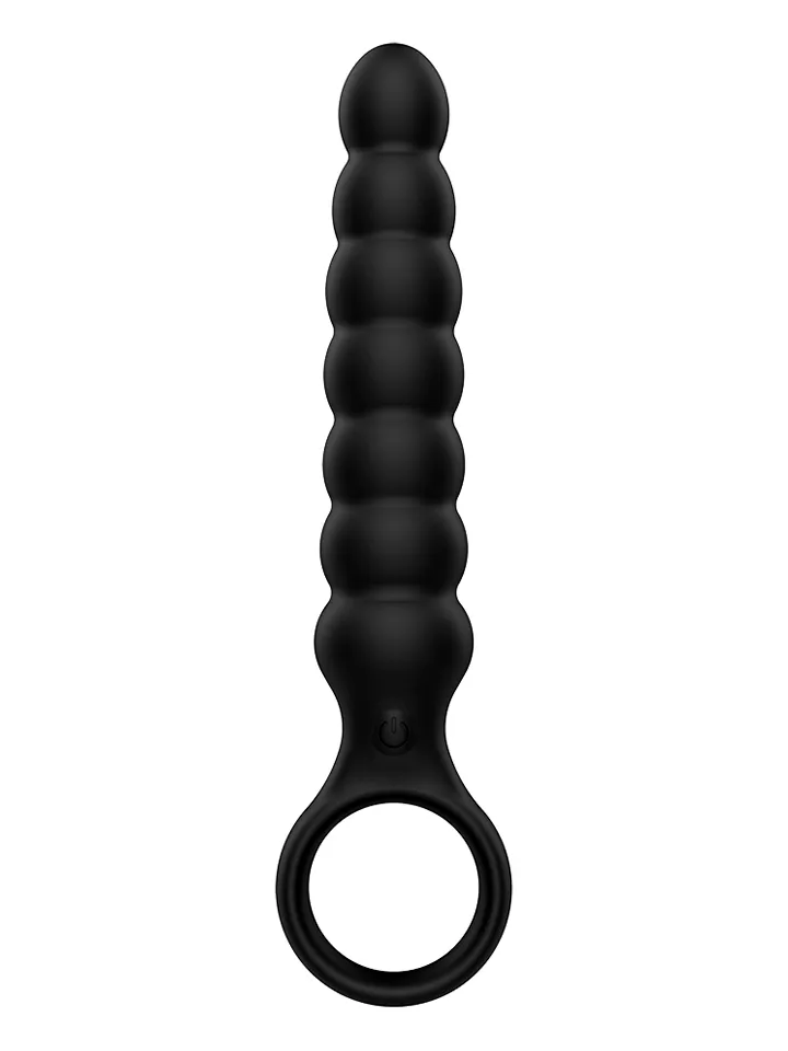 Ribbed Anal Plug With Vibrations Black - Vibrierender Analplug 1 [full]