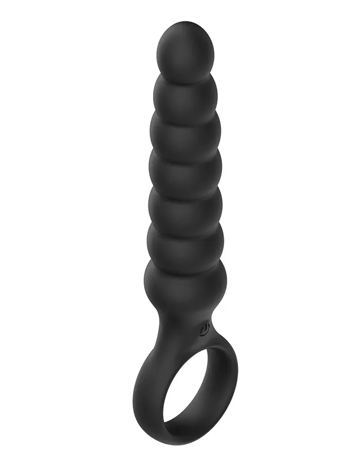 Ribbed Anal Plug With Vibrations Black - Vibrierender Analplug 3 [full]