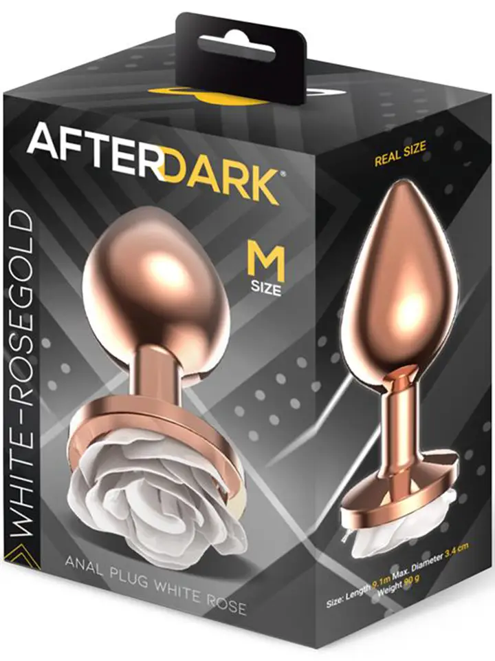 Roségold Analplug aus Metall mit weißer Rose (Medium) - Analplug aus Metall 3