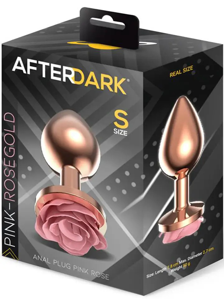 Rosegold Metall-Analplug mit rosa Rose Small - Analplug aus Metall 3