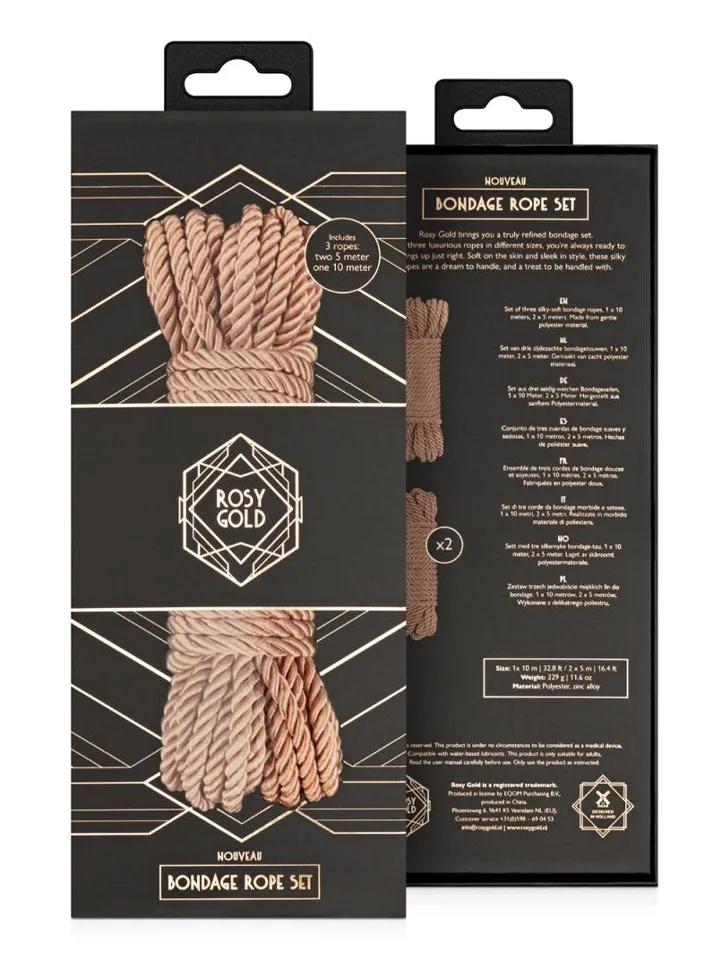 Rosy Gold Rope Set Luxury Bondage Ropes - BDSM-Rep 3 [full]