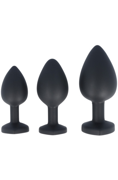Ruby Heart Silicone Plug Set 3-pack - Analplug Set 3
