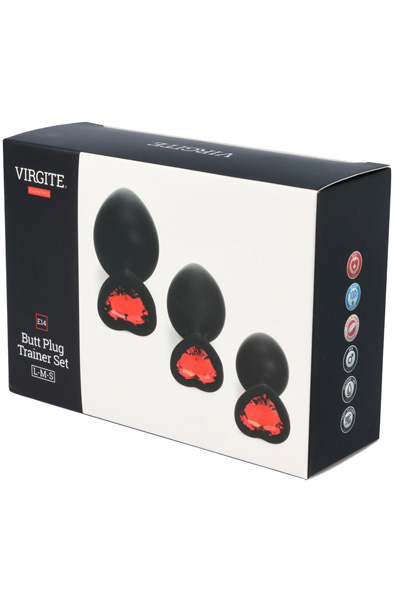 Ruby Heart Silicone Plug Set 3-pack - Analplug Set 5