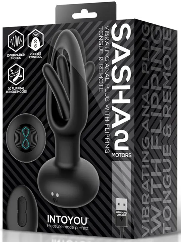 Sasha – Vibrierender Plug mit wippender Zunge & Fernbedienung - Vibrierender Analplug 5