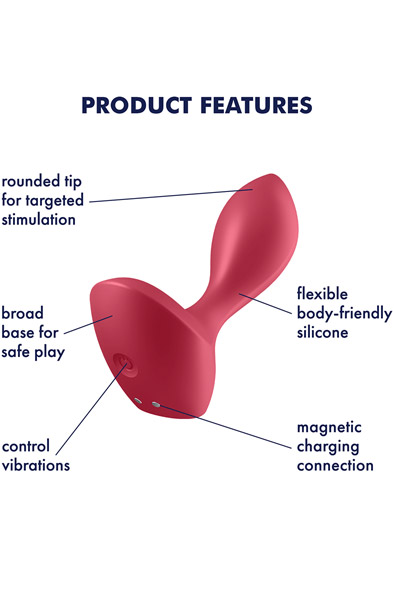 Satisfyer Backdoor Lover Plug Vibrator Red - Vibrierender Analplug 2