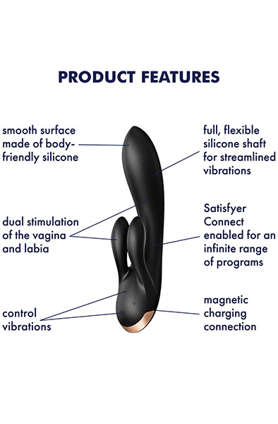 Satisfyer Double Flex Black - App-gesteuerter Kaninchen-Vibrator 2