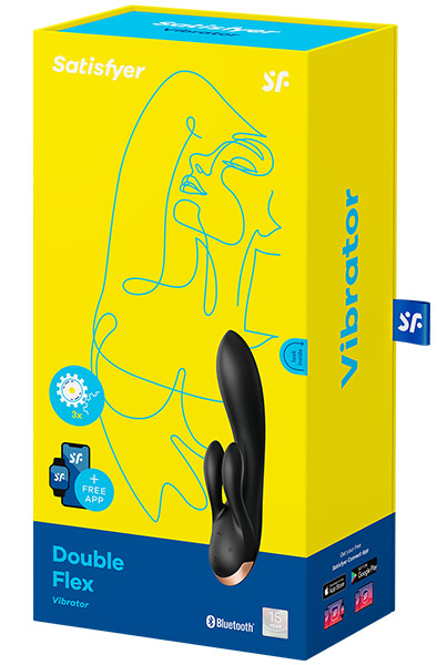 Satisfyer Double Flex Black - App-gesteuerter Kaninchen-Vibrator 4