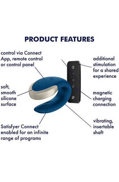 Satisfyer Double Love Blue - App-gesteuerter Vibrator für Paare 2