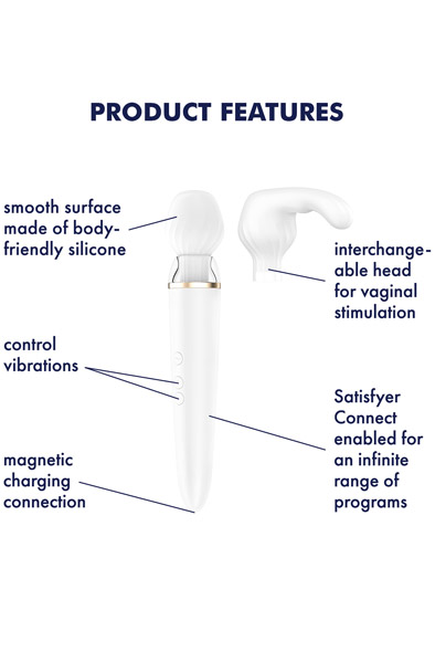 Satisfyer Double Wand-er White - Zauberstab/Massagestab 2