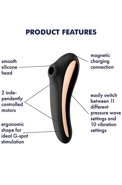 Satisfyer Dual Kiss Black - Luftdruck-Vibrator 2