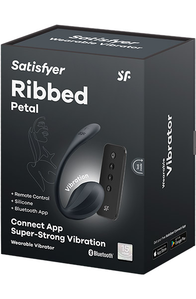 Satisfyer Gerippte Blütenblatt App Vibrator Schwarz - App-gesteuertes Vibro-Ei 5