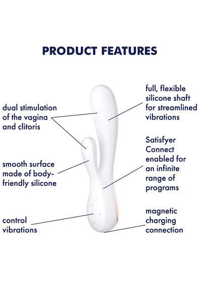 Satisfyer Mono Flex White - App-gesteuerter Kaninchen-Vibrator 2