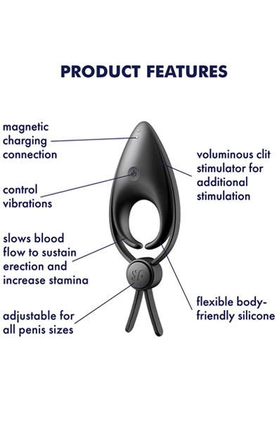 Satisfyer Sniper Vibrating Cock Ring Black - Vibrierender Penisring 2
