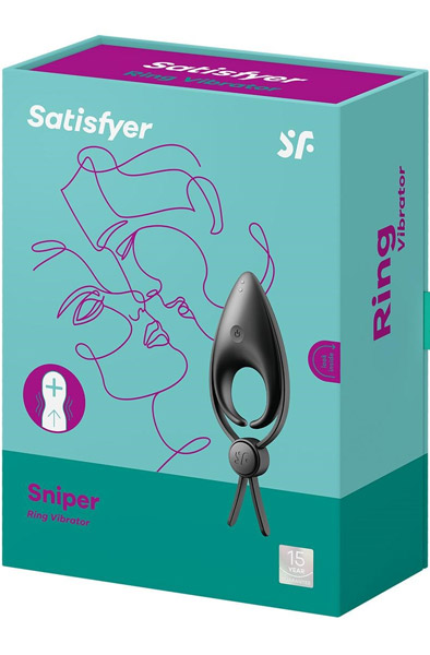 Satisfyer Sniper Vibrating Cock Ring Black - Vibrierender Penisring 4