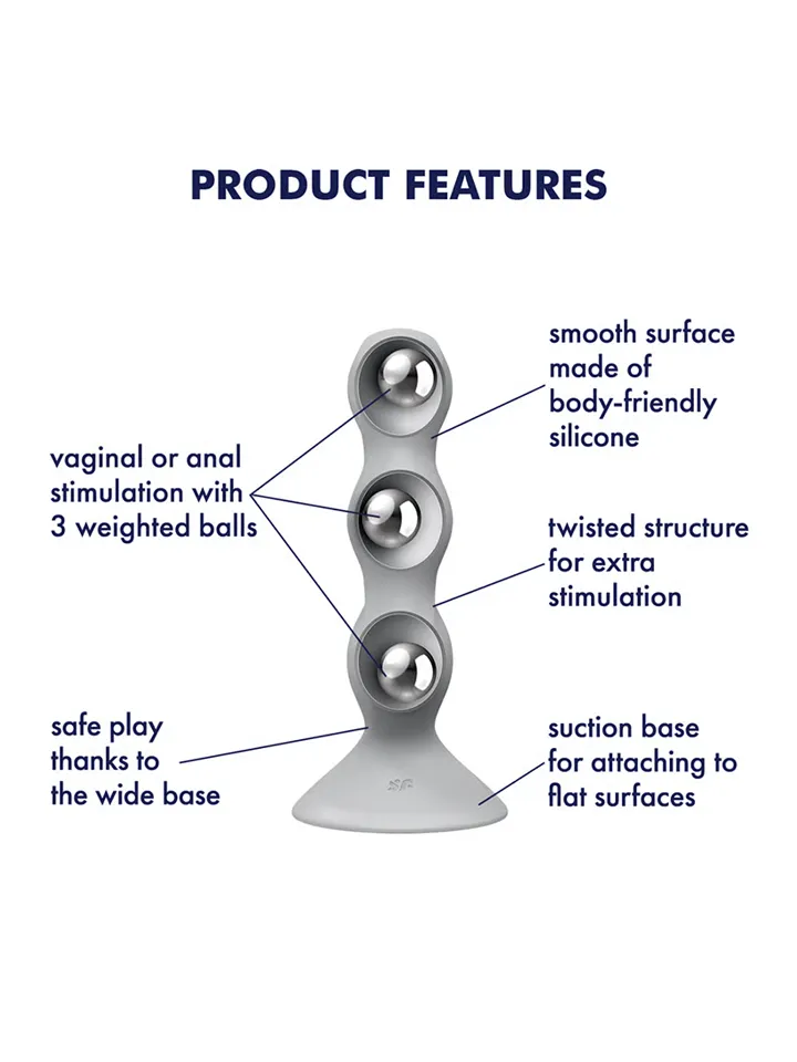 Satisfyer Triple Ball-R Weighted Dildo Grey - Anal-Dildo 2 [full]