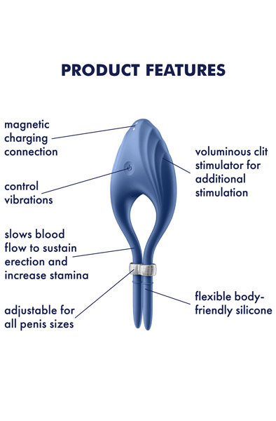 Satisfyer Vibrating Penis Ring Duelist Blue - Vibrierende Penis-Manschette 2