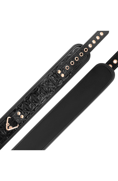 Schwarze Edition Premium Veganleder-Halsband - Halsband & Leine 2