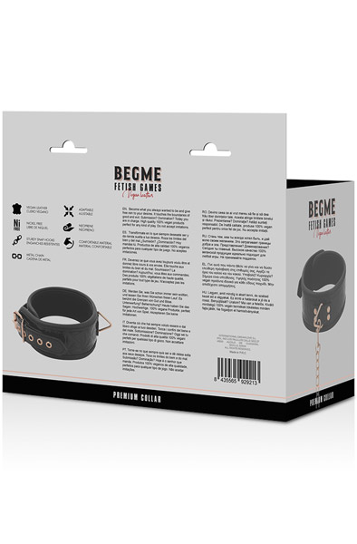 Schwarze Edition Premium Veganleder-Halsband - Halsband & Leine 4