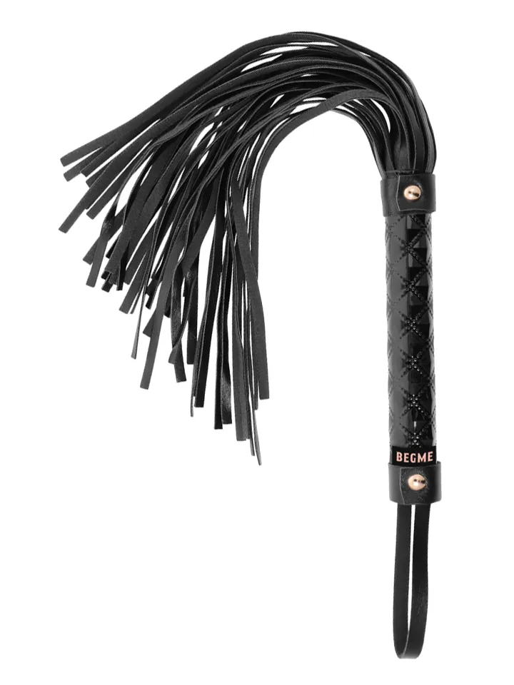 Schwarze Edition Vegane Lederpeitsche - Flogger 1 [full]
