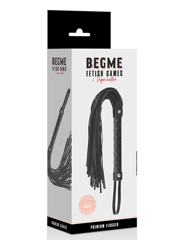 Schwarze Edition Vegane Lederpeitsche - Flogger 3 [full]