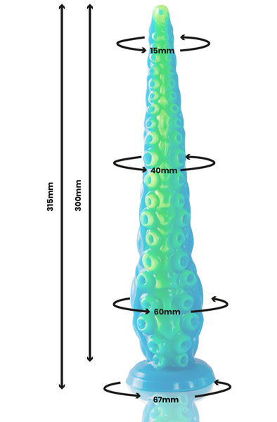 Scylla Fluoreszierendes Tentakel-Dildo 31,5 cm - Drachen-Dildo 2