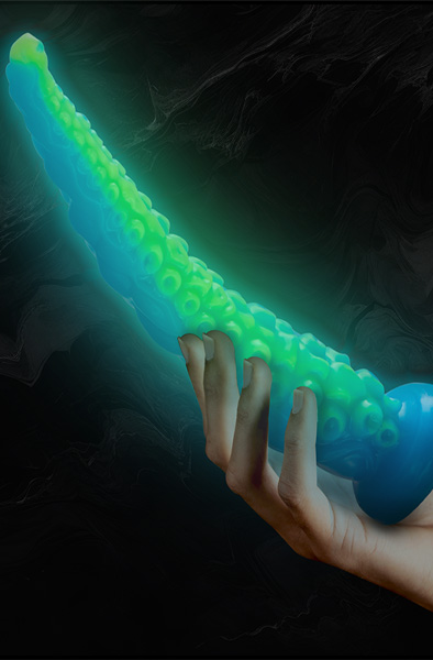 Scylla Fluoreszierendes Tentakel-Dildo 31,5 cm - Drachen-Dildo 4