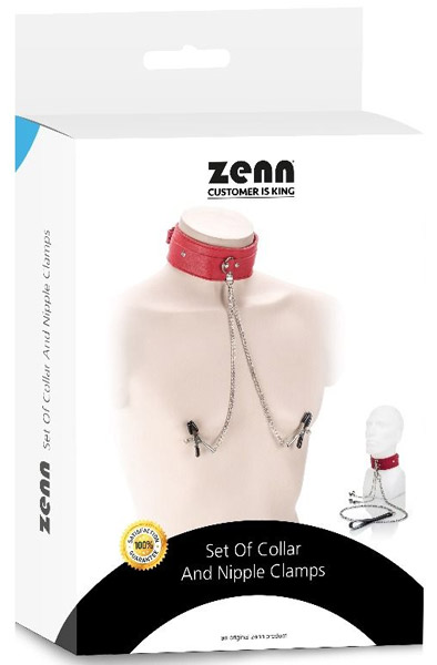 Set Of Collar & Nipple Clamps - Halsbänder mit Brustklammern 3