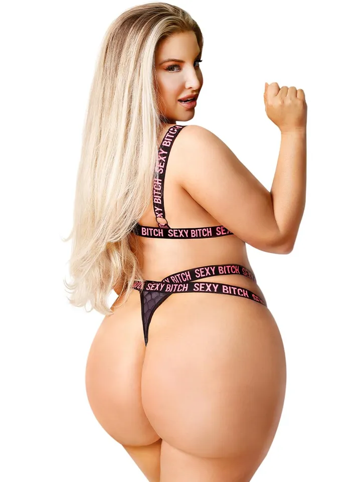 Sexy Bitch Bralette & Strappy Thong Panty Queen - Unterwäschen Set 2