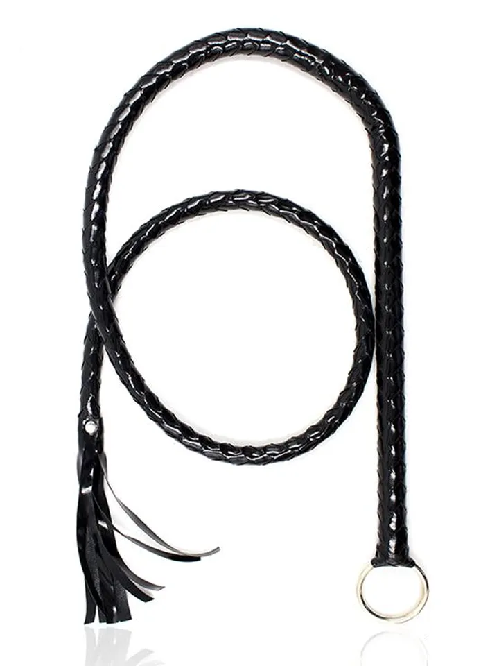 Shiny Black Long Whip 138 cm - Peitsche 1 [full]