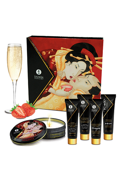 Shunga Erotic Art Geishas Secret Kit Strawberry Wine - Massage 2