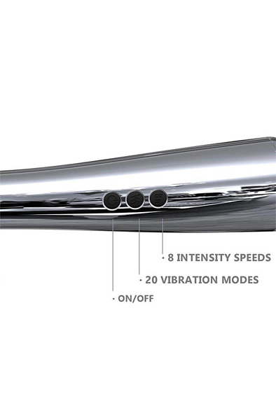 Silberner High-Tech, extrem leistungsstarker kabelloser Wand-Vibrator - Zauberstab/Massagestab 5