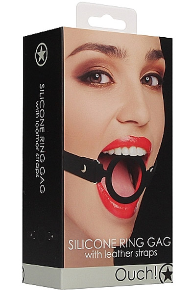 Silicone Ring Gag With Leather Straps - Knebel 2