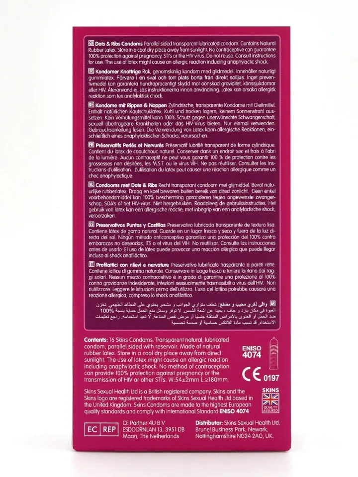 Skins Dots & Ribs Condoms 16-pack - Texturierte Kondome 3 [full]