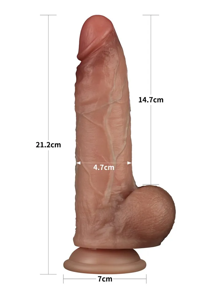 Sliding Skin Pro Dual Layer Silicone Dildo 21,2 cm - Realistischer Dildo 3 [full]