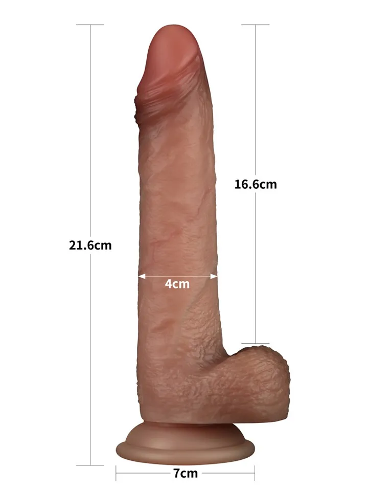 Sliding Skin Pro Dual Layer Silicone Dildo 21,6 cm - Realistischer Dildo 3 [full]