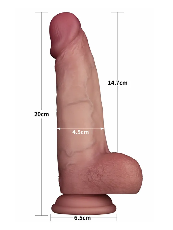 Sliding Skin Pro II Dual Layer Silicone Dildo 20 cm - Realistischer Dildo 3 [full]