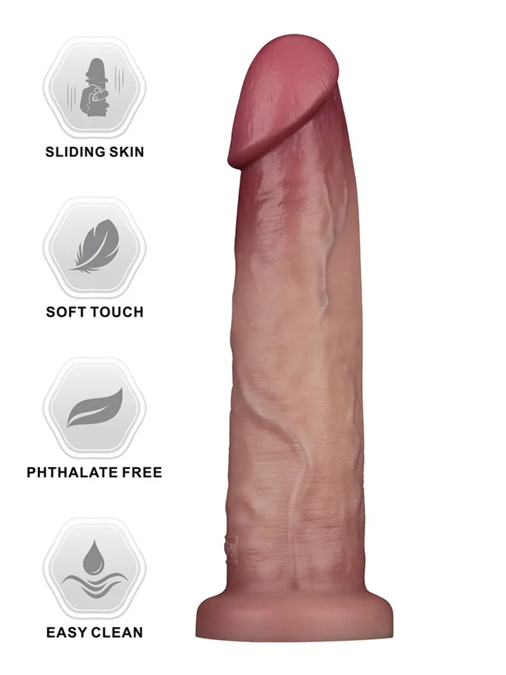Sliding Skin Pro II Dual Layer Silicone Dildo 22,7 cm - Realistischer Dildo 1 [full]