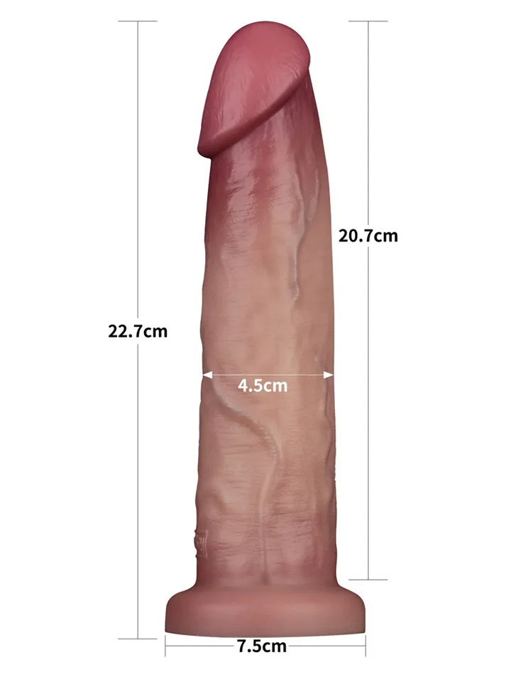 Sliding Skin Pro II Dual Layer Silicone Dildo 22,7 cm - Realistischer Dildo 3 [full]