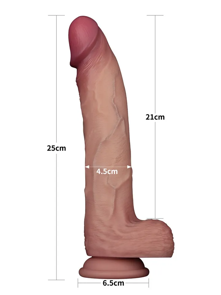 Sliding Skin Pro II Dual Layer Silicone Dildo 25 cm - Realistischer Dildo 3 [full]