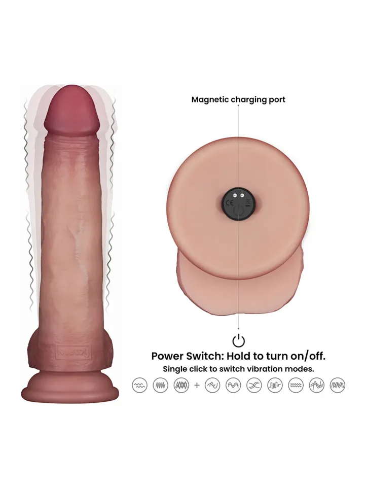 Sliding Skin Pro II Silicone Vibrating Dildo 21,5 cm - Vibrierender Dilator 3 [full]