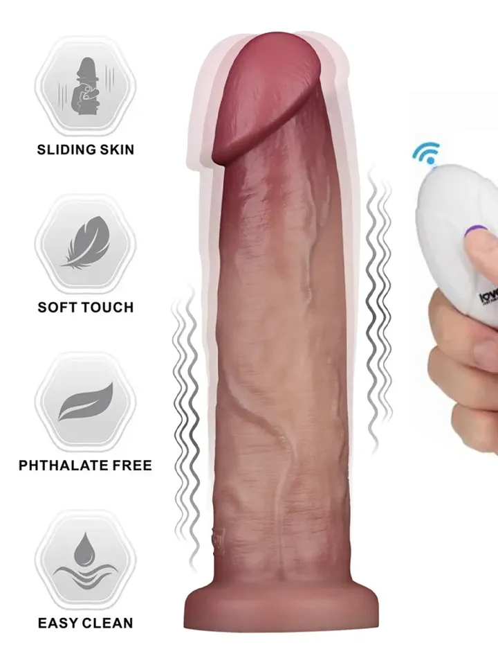 Sliding Skin Pro II Silicone Vibrating Dildo 22,7 cm - Vibrierender Dildo 1 [full]