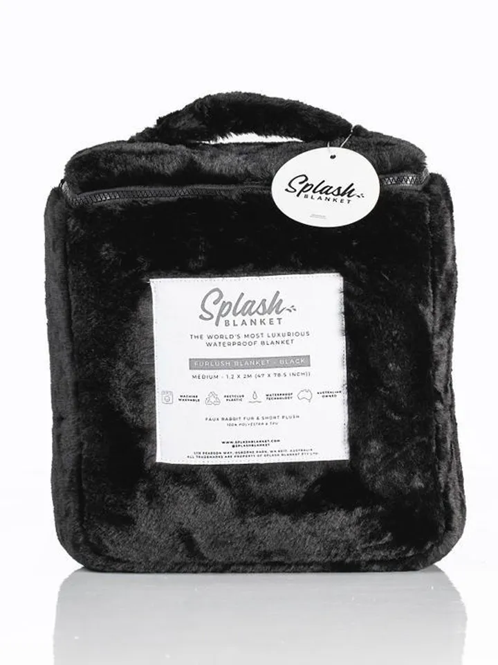 Splash Blanket Furlush Schwarz auf Schwarz Medium - Sex-Bettwäsche 7