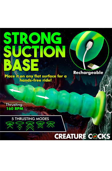 Squirmer Stoß- und Vibrations-Dildo 23 cm - Drachen-Dildo 3