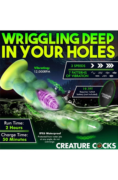 Squirmer Stoß- und Vibrations-Dildo 23 cm - Drachen-Dildo 5