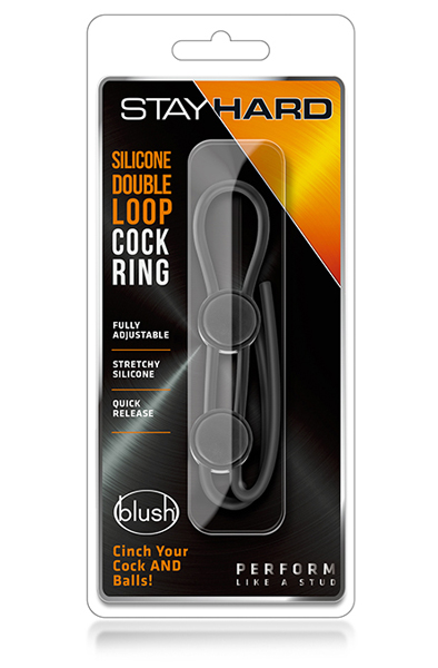 Stay Hard Double Loop Cock Ring Black - Cockring 2