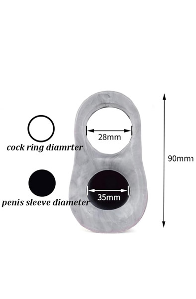 Stonewell Penis Sleeve Black/White 17 cm - Penishülle 5